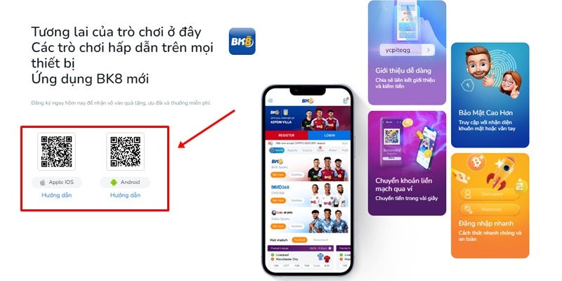 Hướng dẫn tải app BK8 về smartphone